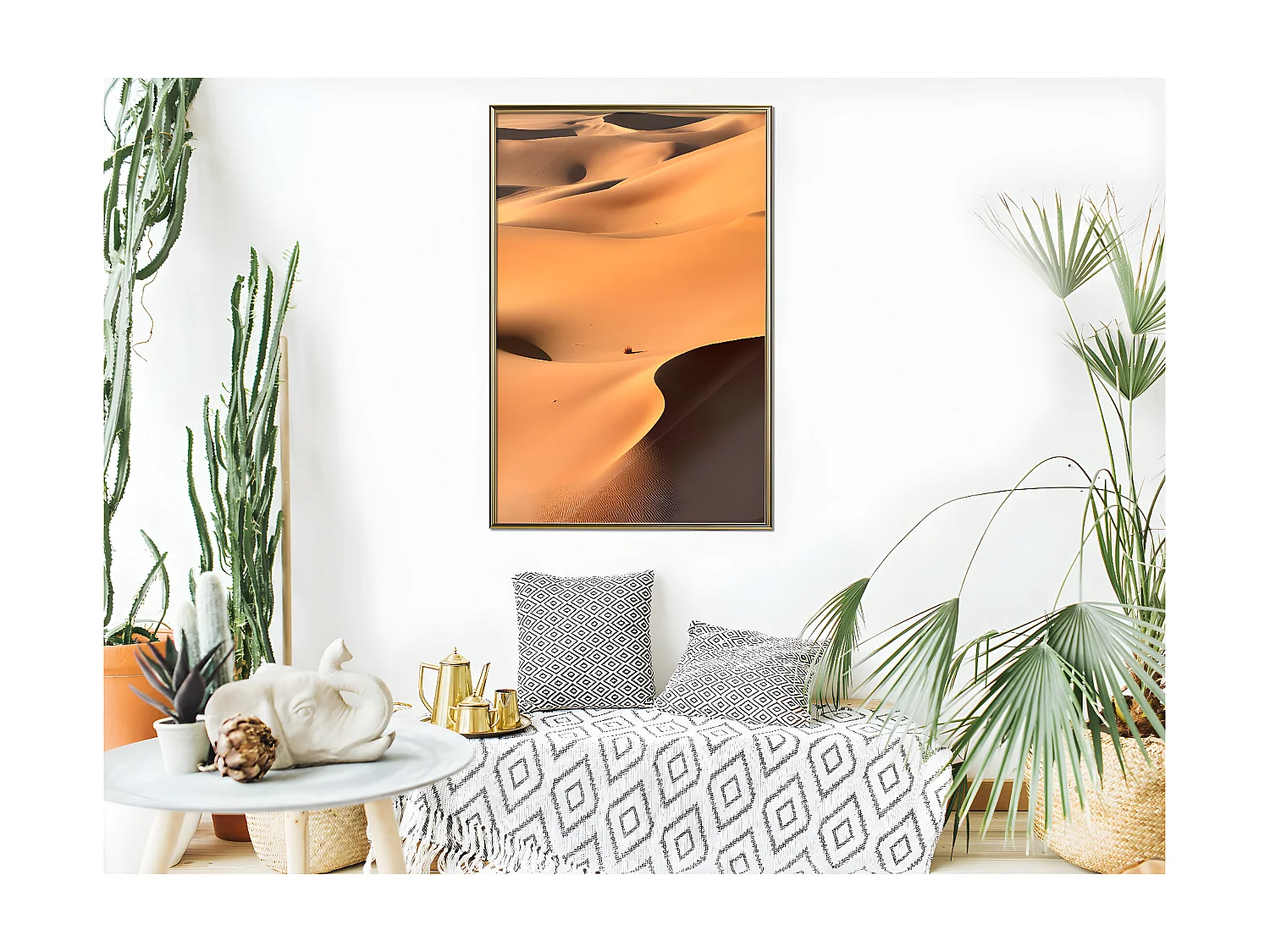 Affiche Murale Encadrée "Desert Landscape" 40 x 60 cm Or