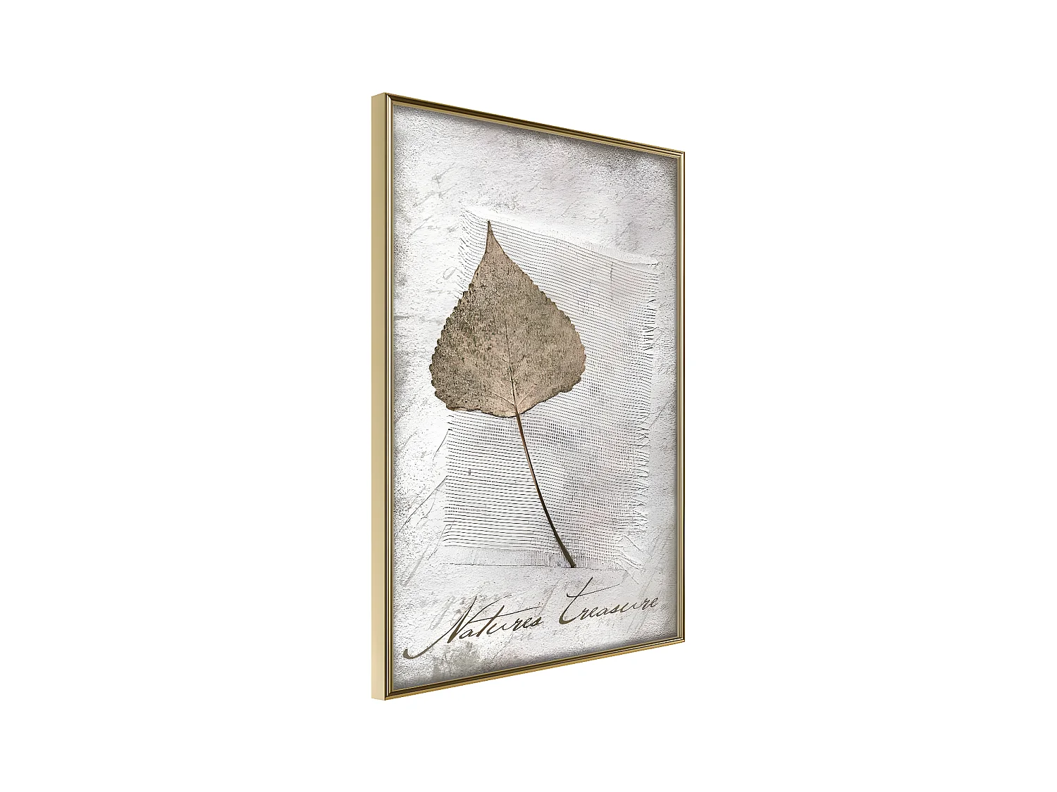 Affiche Murale Encadrée "Dried Leaf" 21 x 30 cm Or