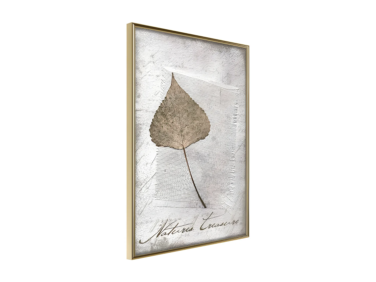 Affiche Murale Encadrée "Dried Leaf" 21 x 30 cm Or
