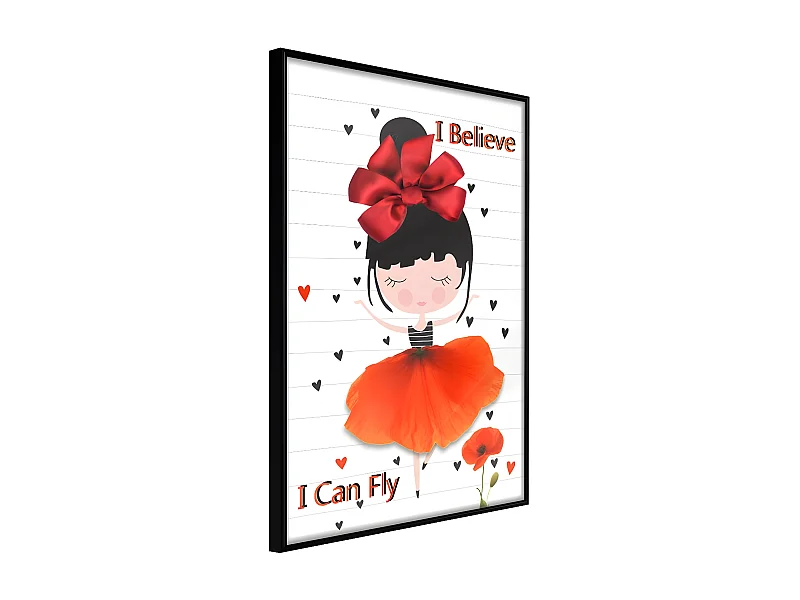 Affiche Murale Encadrée "Poppy Dancer" 21 x 30 cm Noir