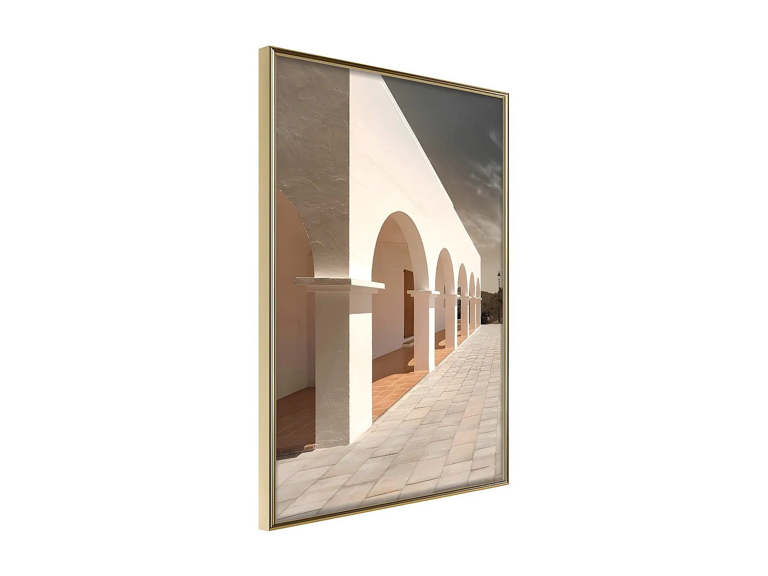 Affiche Murale Encadrée "Sunny Colonnade" 30 x 42 cm Or