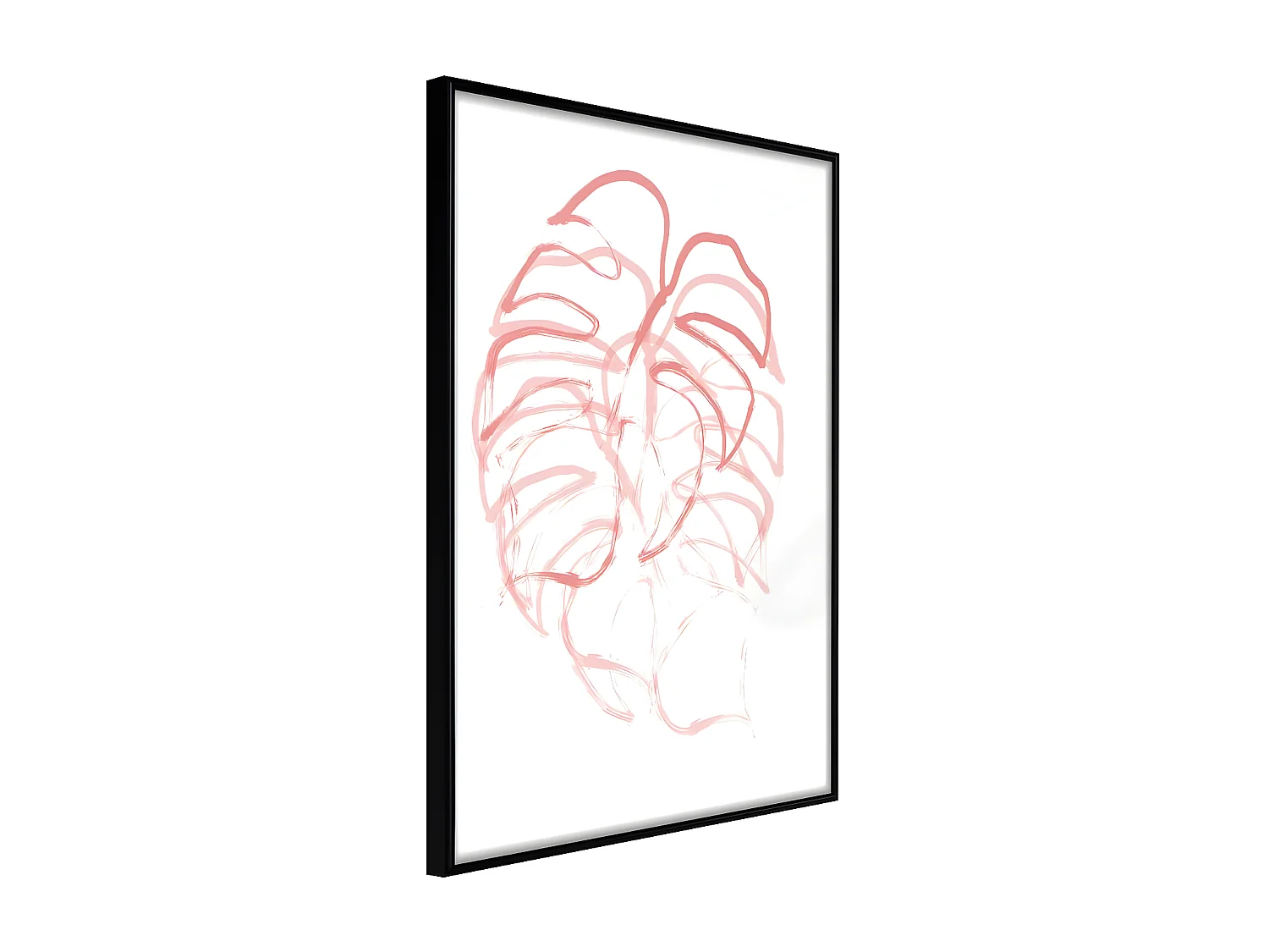 Affiche Murale Encadrée "Red Leaf" 21 x 30 cm Noir