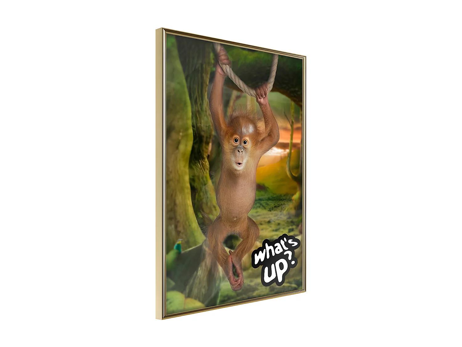 Affiche Murale Encadrée "Life in the Jungle" 30 x 42 cm Or