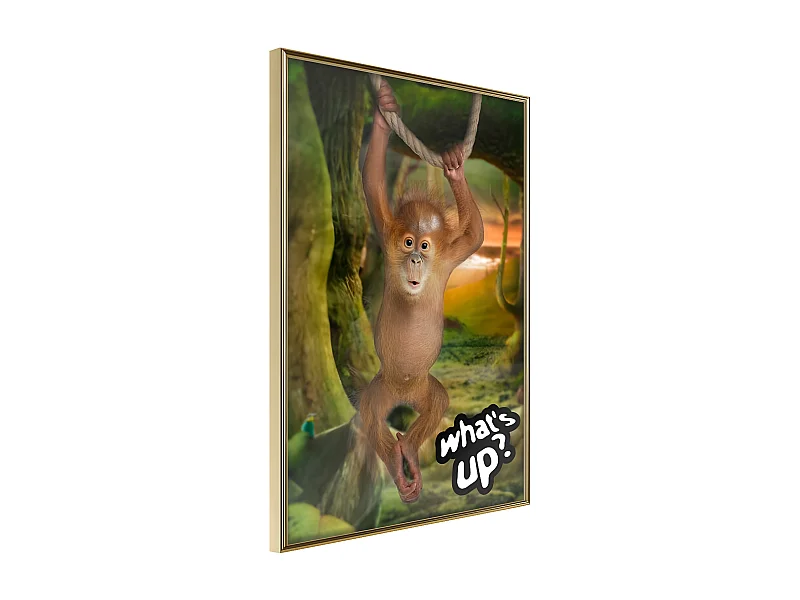 Affiche Murale Encadrée "Life in the Jungle" 30 x 42 cm Or