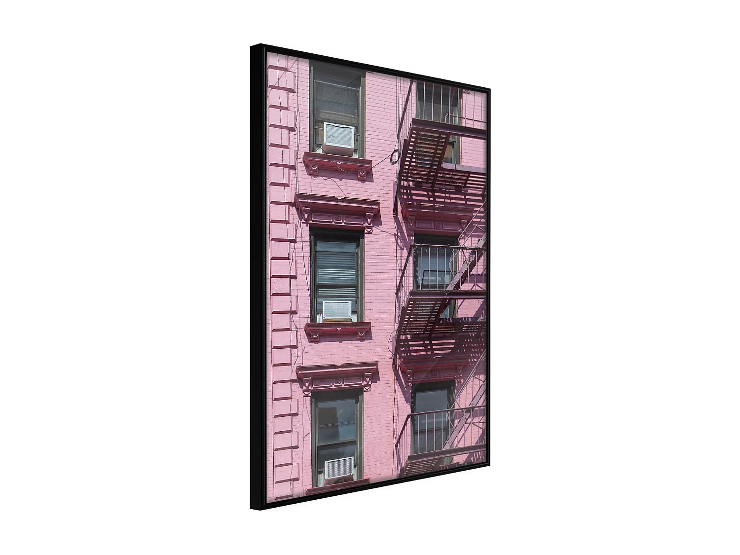 Affiche Murale Encadrée "Pink Facade" 30 x 42 cm Noir