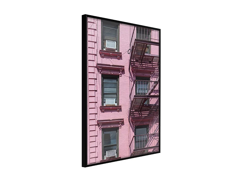 Affiche Murale Encadrée "Pink Facade" 30 x 42 cm Noir