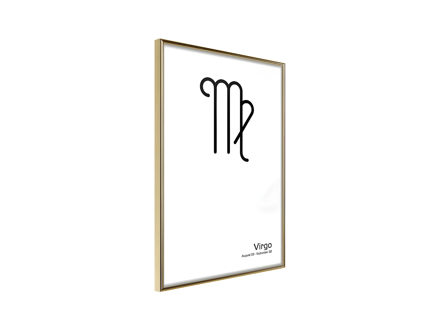 Affiche Murale Encadrée "Zodiac Virgo II" 21 x 30 cm Or