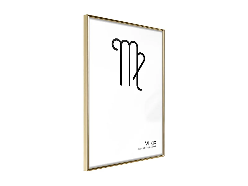 Affiche Murale Encadrée "Zodiac Virgo II" 21 x 30 cm Or