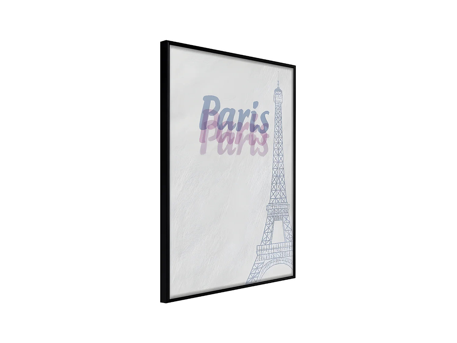 Affiche Murale Encadrée "Pastel Paris" 40 x 60 cm Noir