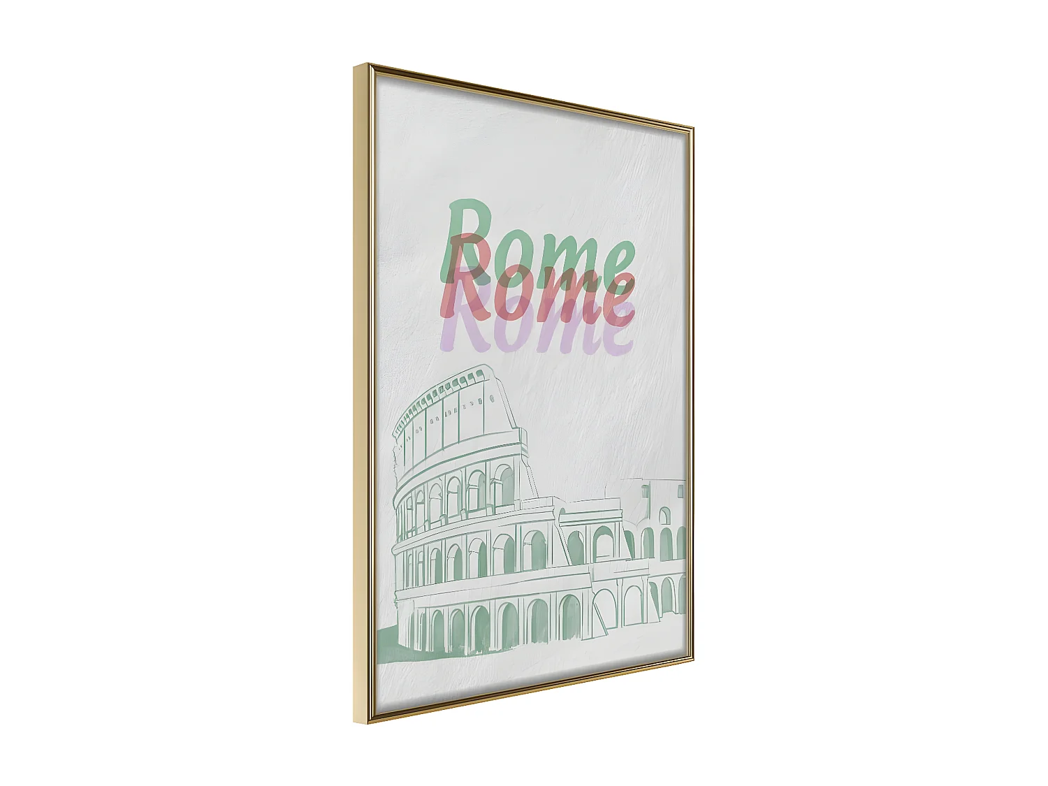 Affiche Murale Encadrée "Pastel Rome" 21 x 30 cm Or