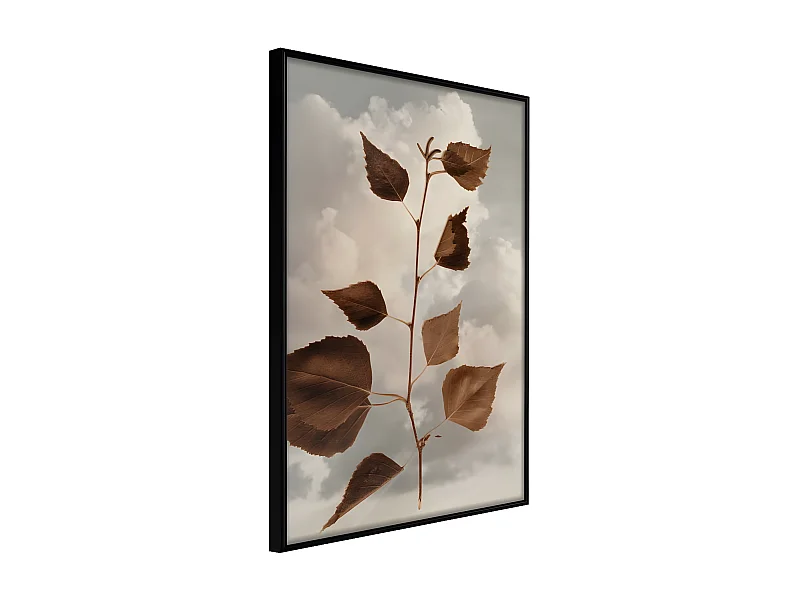 Affiche Murale Encadrée "Leaves in the Clouds" 21 x 30 cm Noir