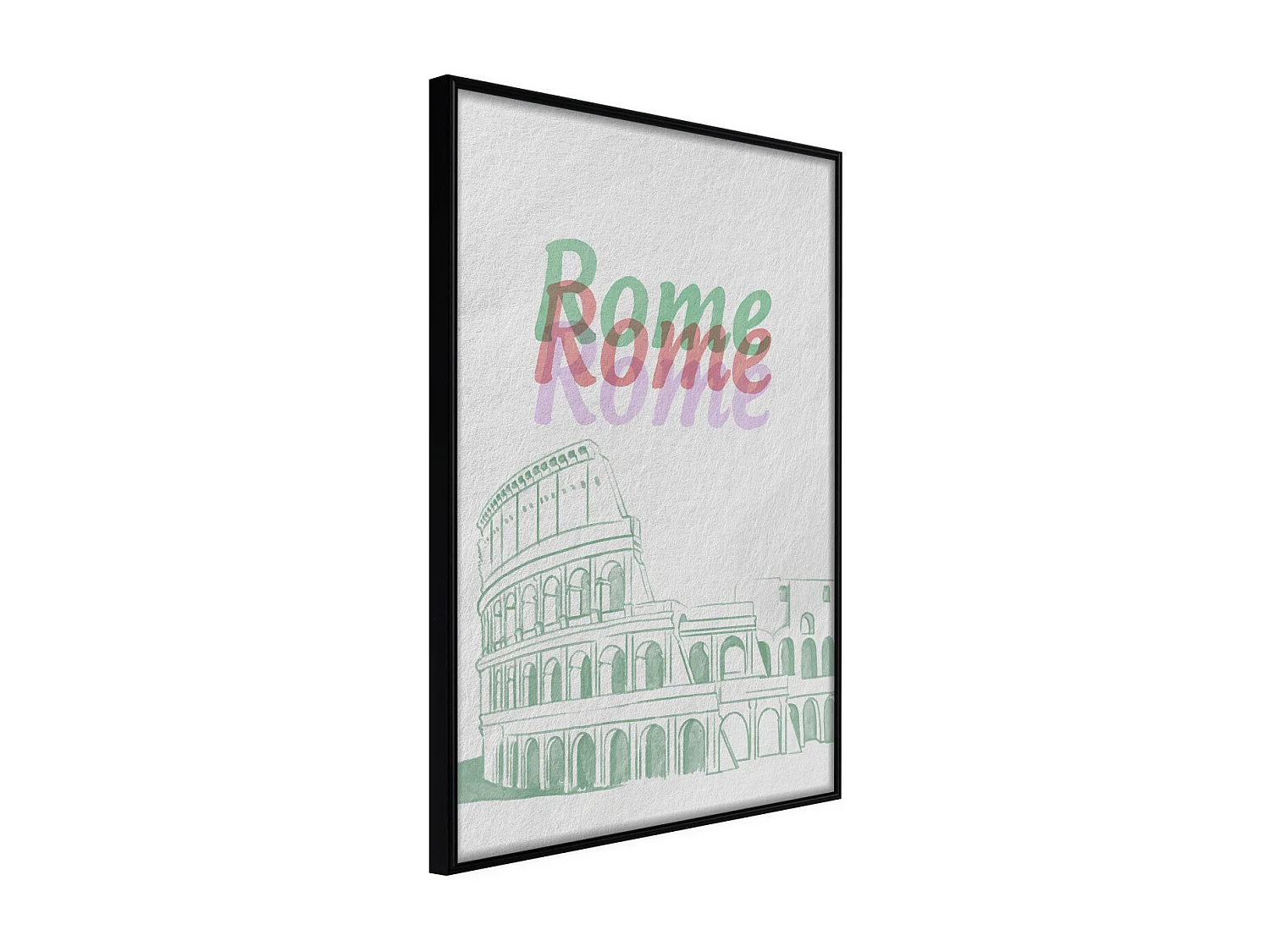 Affiche Murale Encadrée "Pastel Rome" 21 x 30 cm Noir