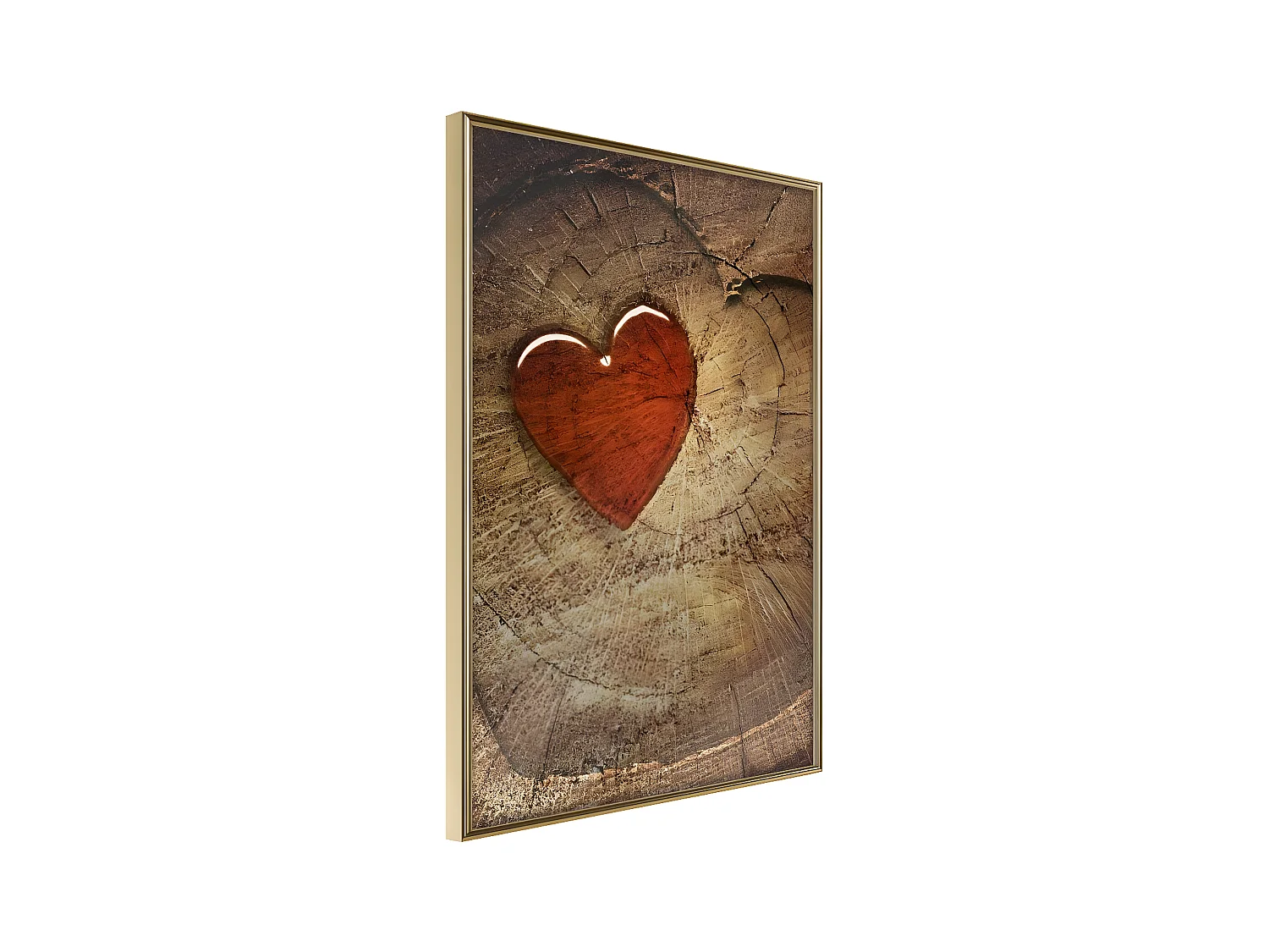 Affiche Murale Encadrée "Carved Heart" 40 x 60 cm Or