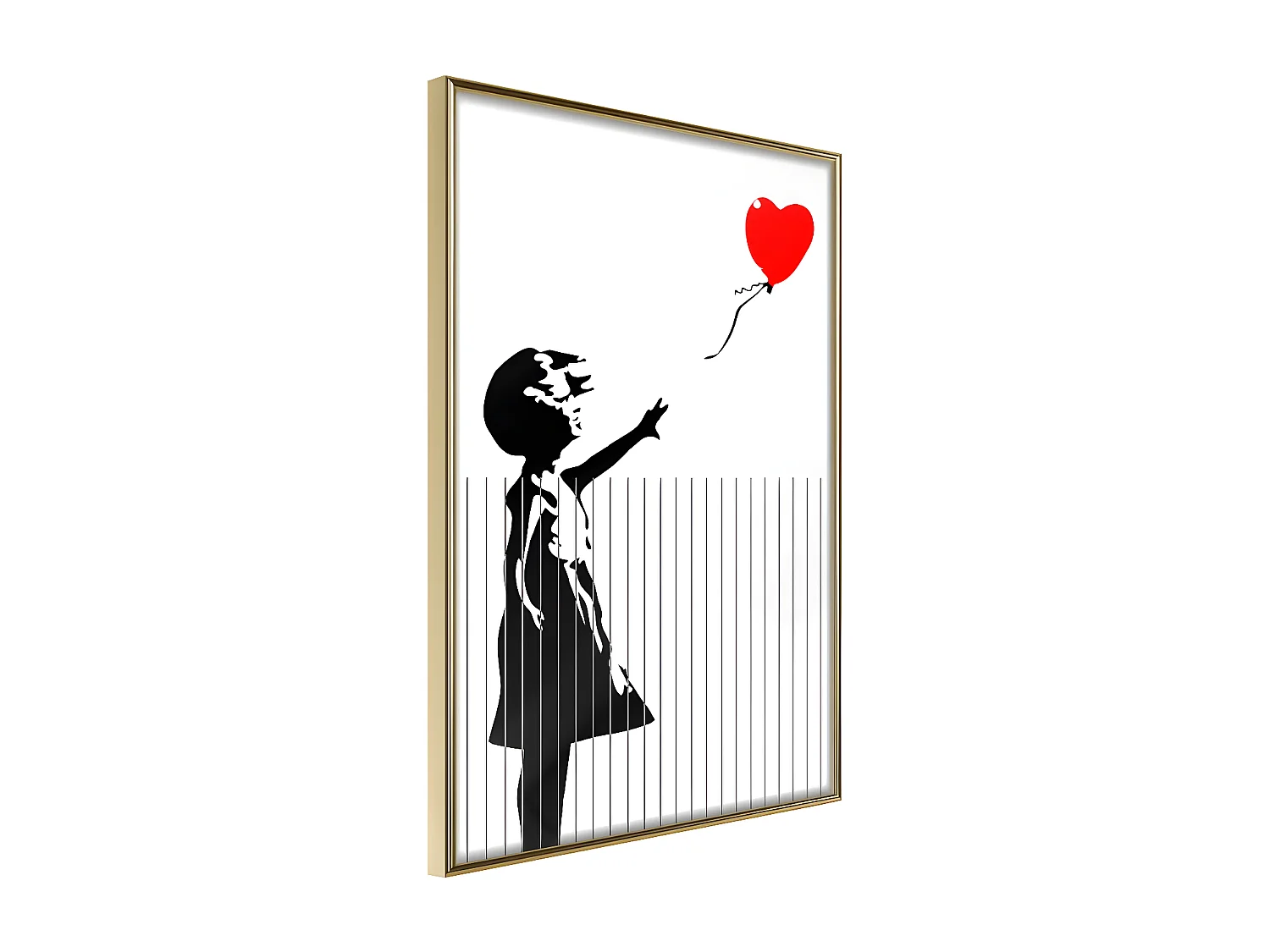Affiche Murale Encadrée "Banksy Love is in the Bin" 21 x 30 cm Or