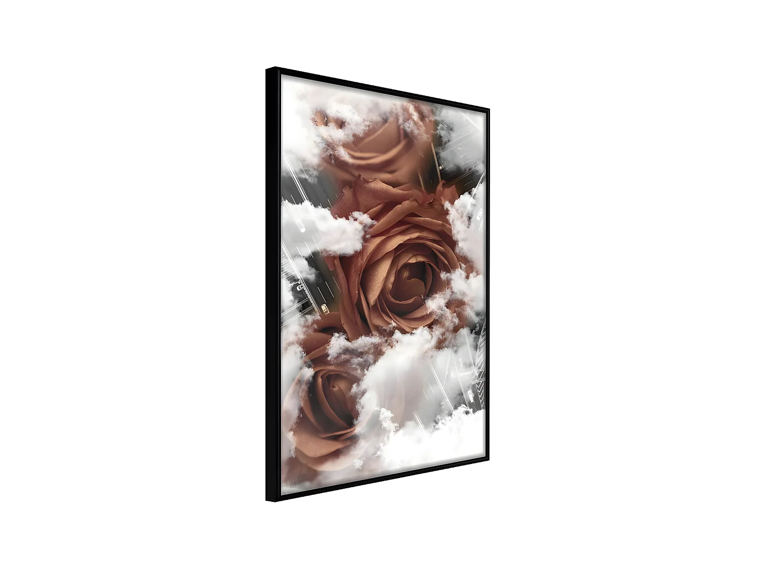 Affiche Murale Encadrée "Heavenly Roses" 40 x 60 cm Noir