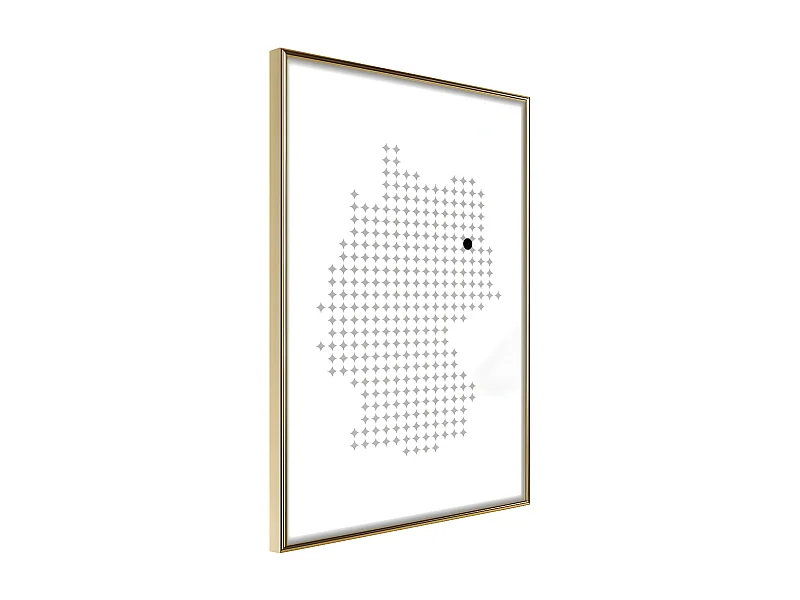 Affiche Murale Encadrée "Pixel Map of Germany" 21 x 30 cm Or