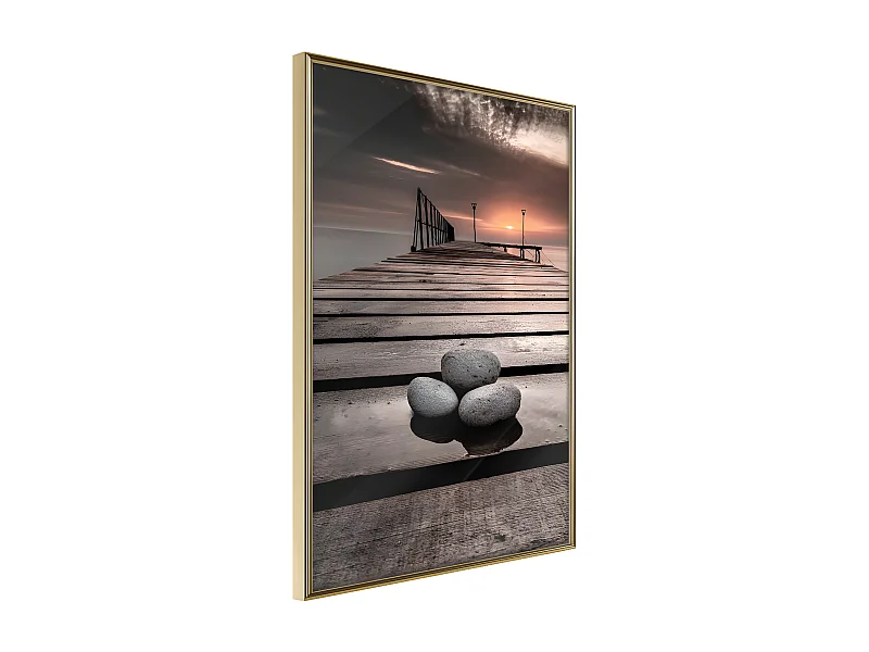 Affiche Murale Encadrée "Stones on the Pier" 21 x 30 cm Or