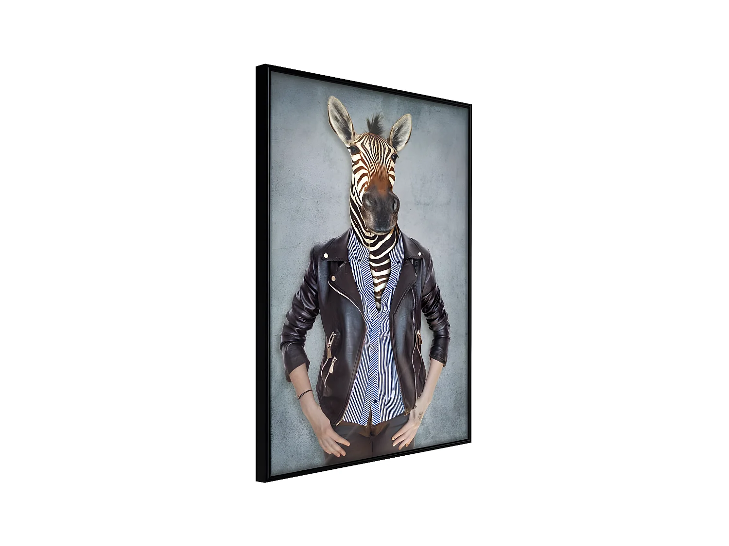 Affiche Murale Encadrée "Animal Alter Ego Zebra" 21 x 30 cm Noir