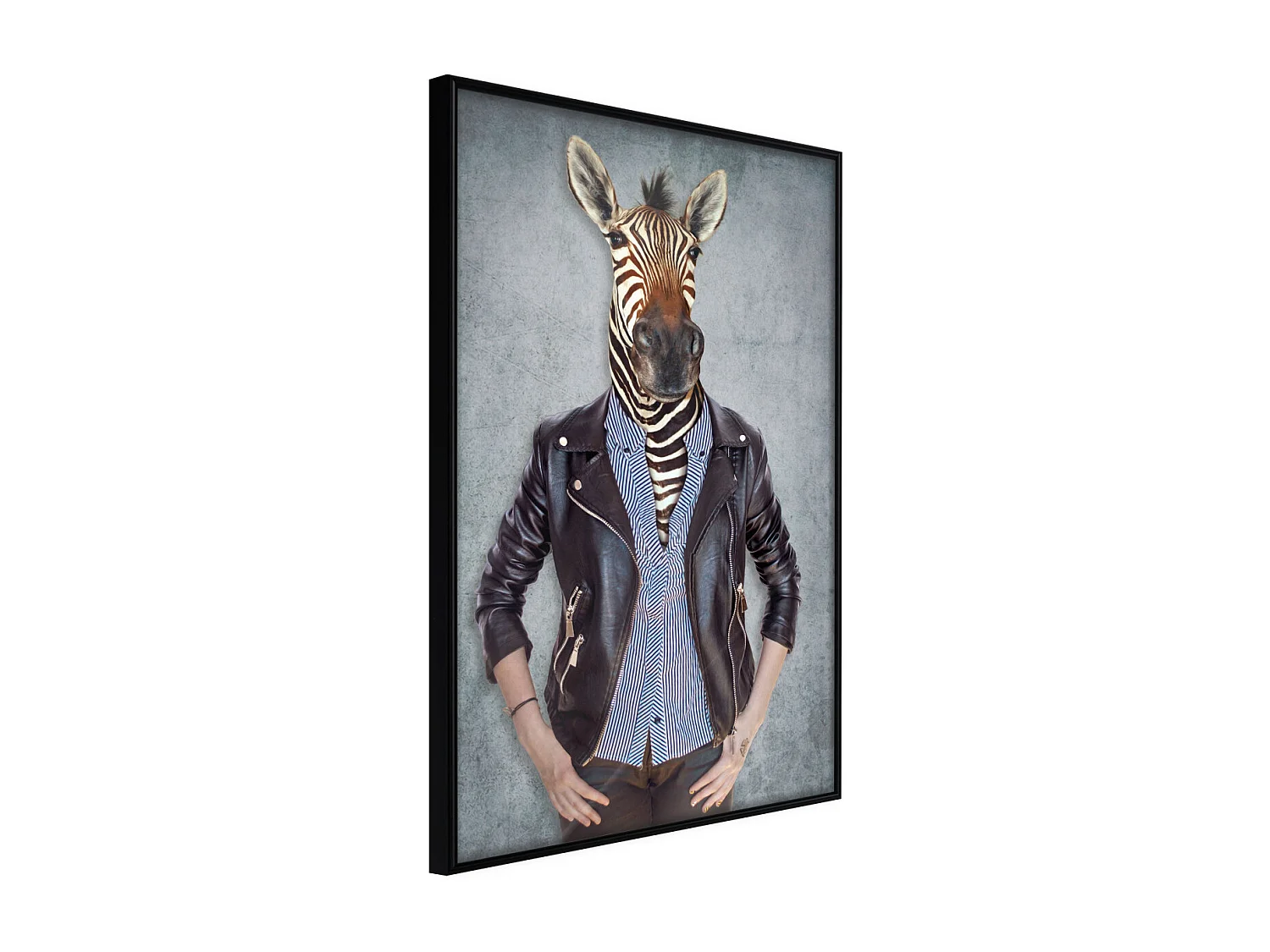 Affiche Murale Encadrée "Animal Alter Ego Zebra" 21 x 30 cm Noir