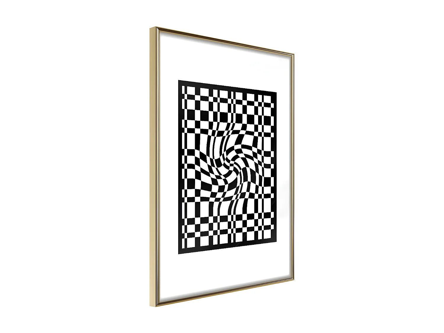 Affiche Murale Encadrée "Op Art" 40 x 60 cm Or