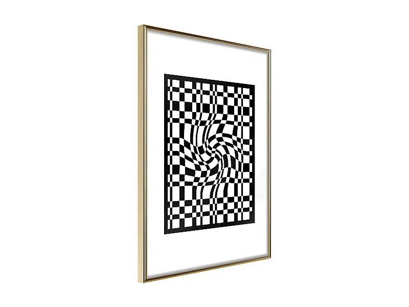Affiche Murale Encadrée "Op Art" 40 x 60 cm Or