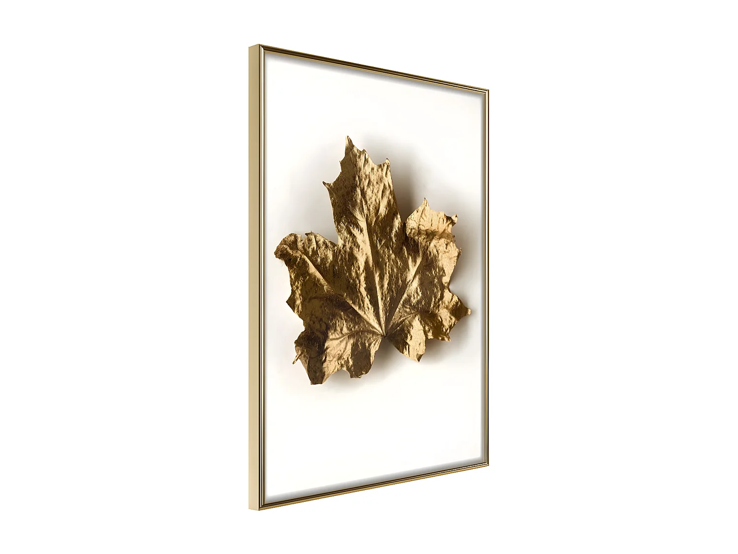 Affiche Murale Encadrée "Dried Maple Leaf" 21 x 30 cm Or
