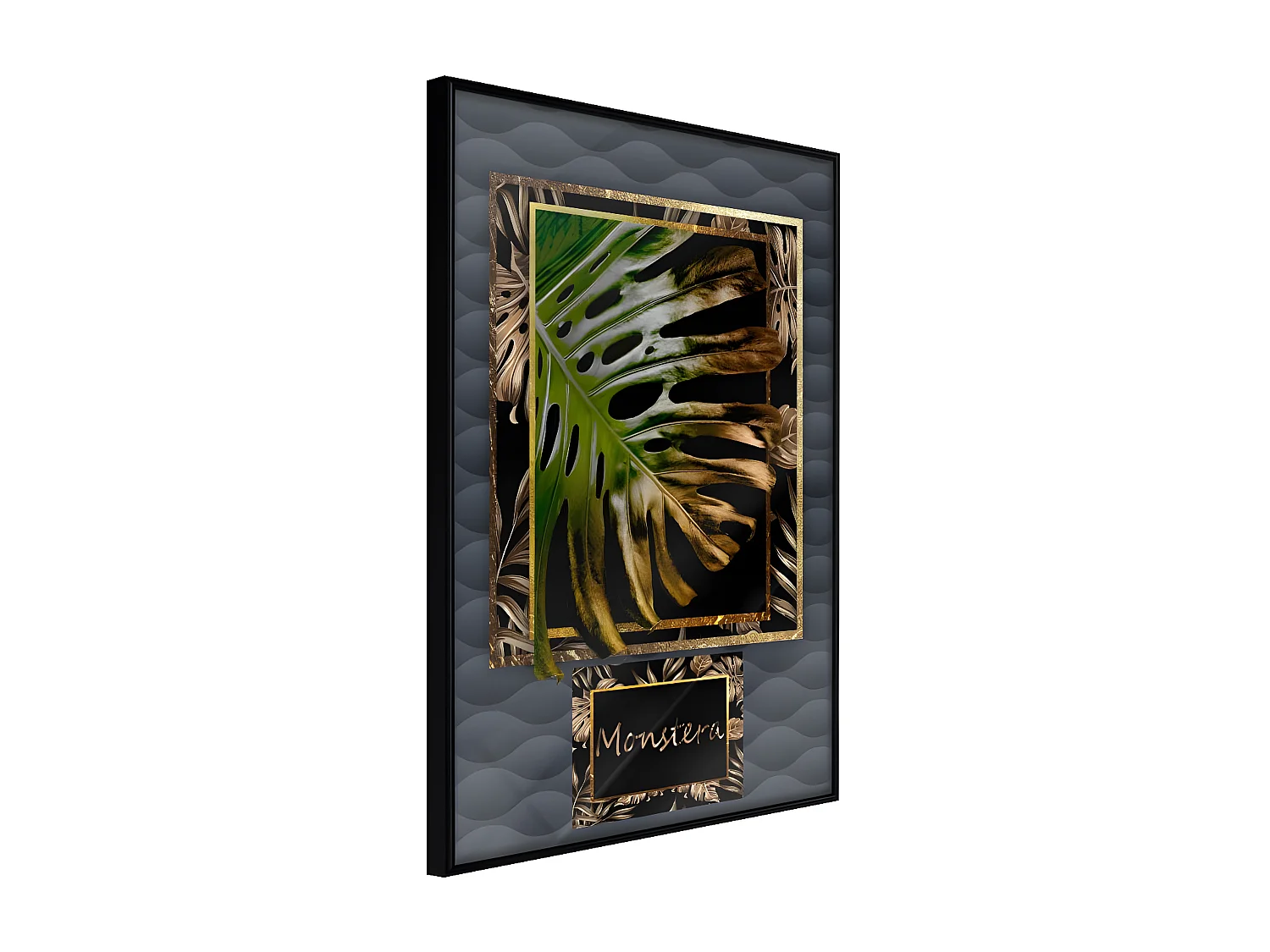 Affiche Murale Encadrée "Monstera in the Frame" 30 x 42 cm Noir