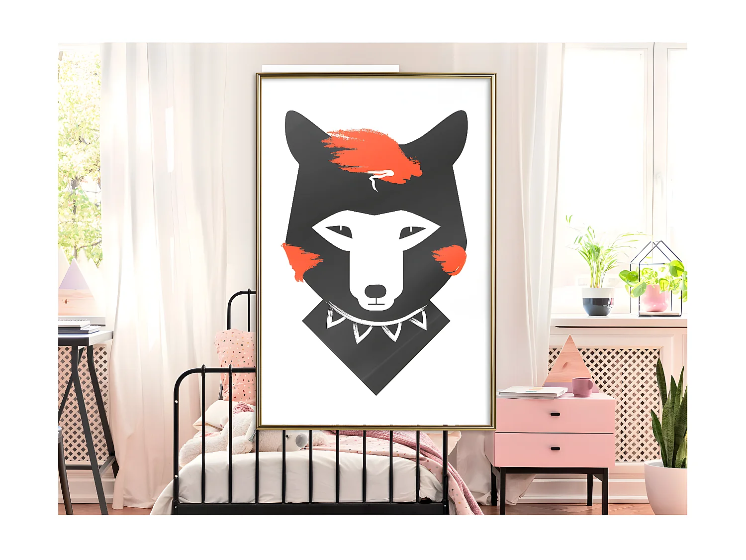 Affiche Murale Encadrée "Cute Redhead" 40 x 60 cm Or