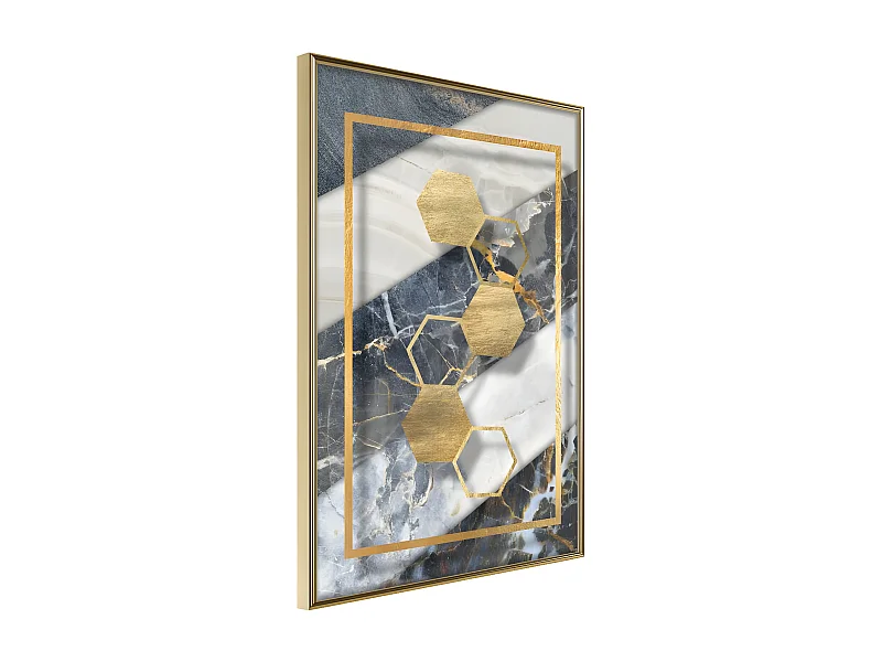 Affiche Murale Encadrée "Marble Composition III" 40 x 60 cm Or