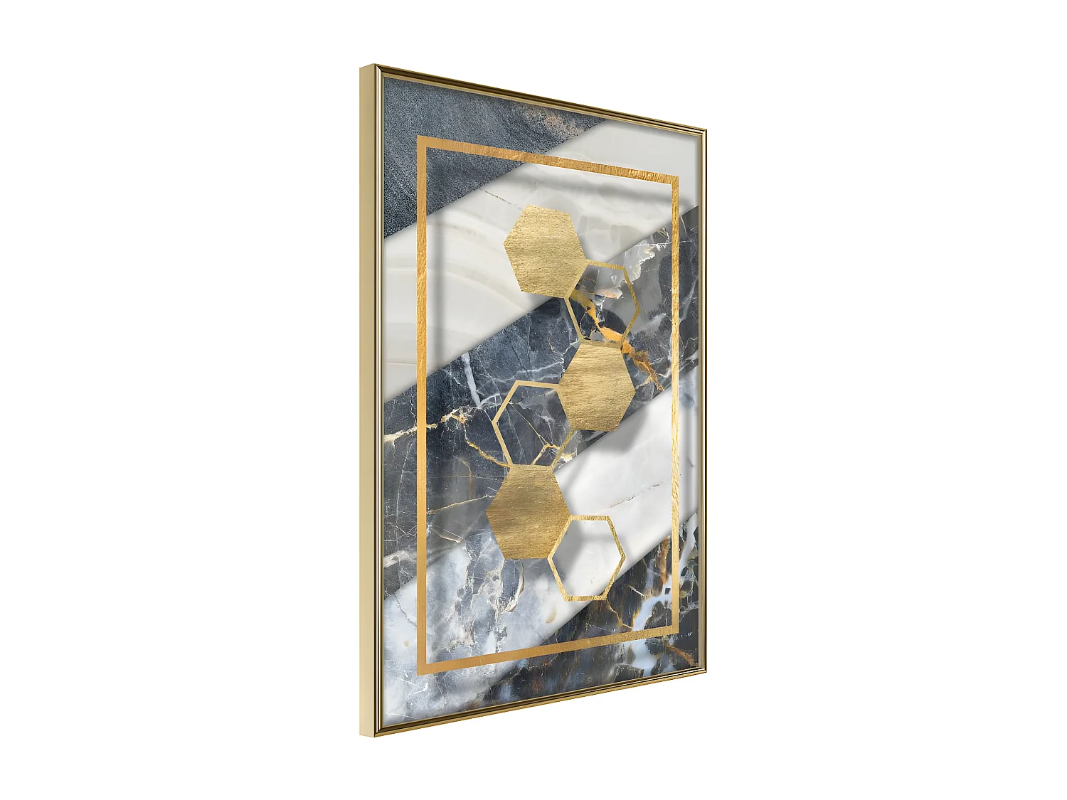 Affiche Murale Encadrée "Marble Composition III" 40 x 60 cm Or