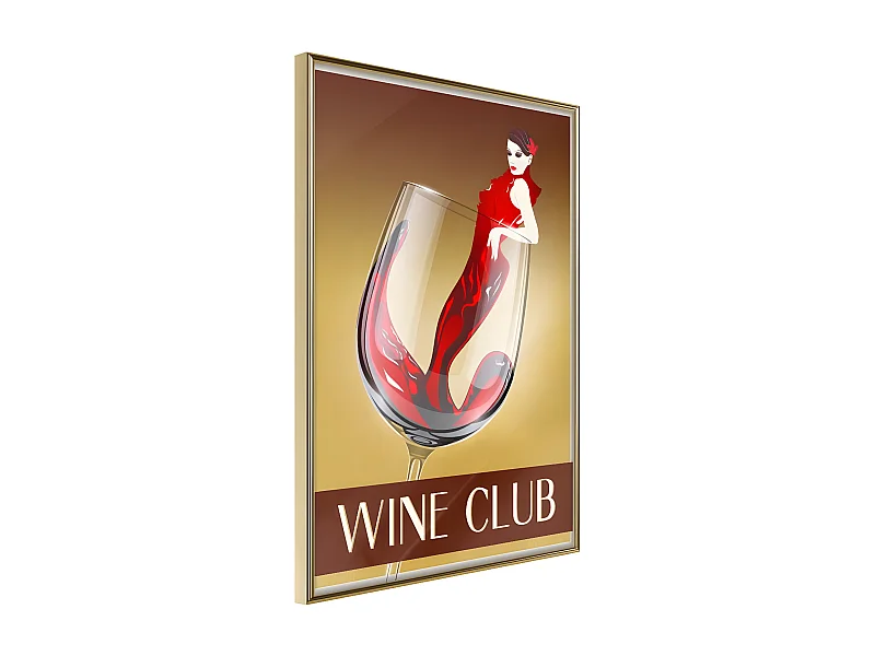 Affiche Murale Encadrée "Woman is Like a Wine" 21 x 30 cm Or