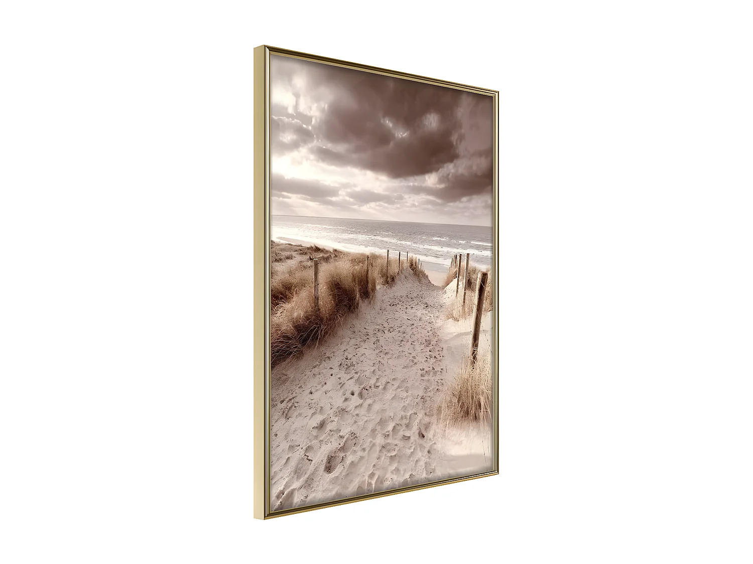 Affiche Murale Encadrée "Sandy Path " 30 x 42 cm Or