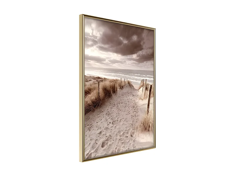 Affiche Murale Encadrée "Sandy Path " 30 x 42 cm Or