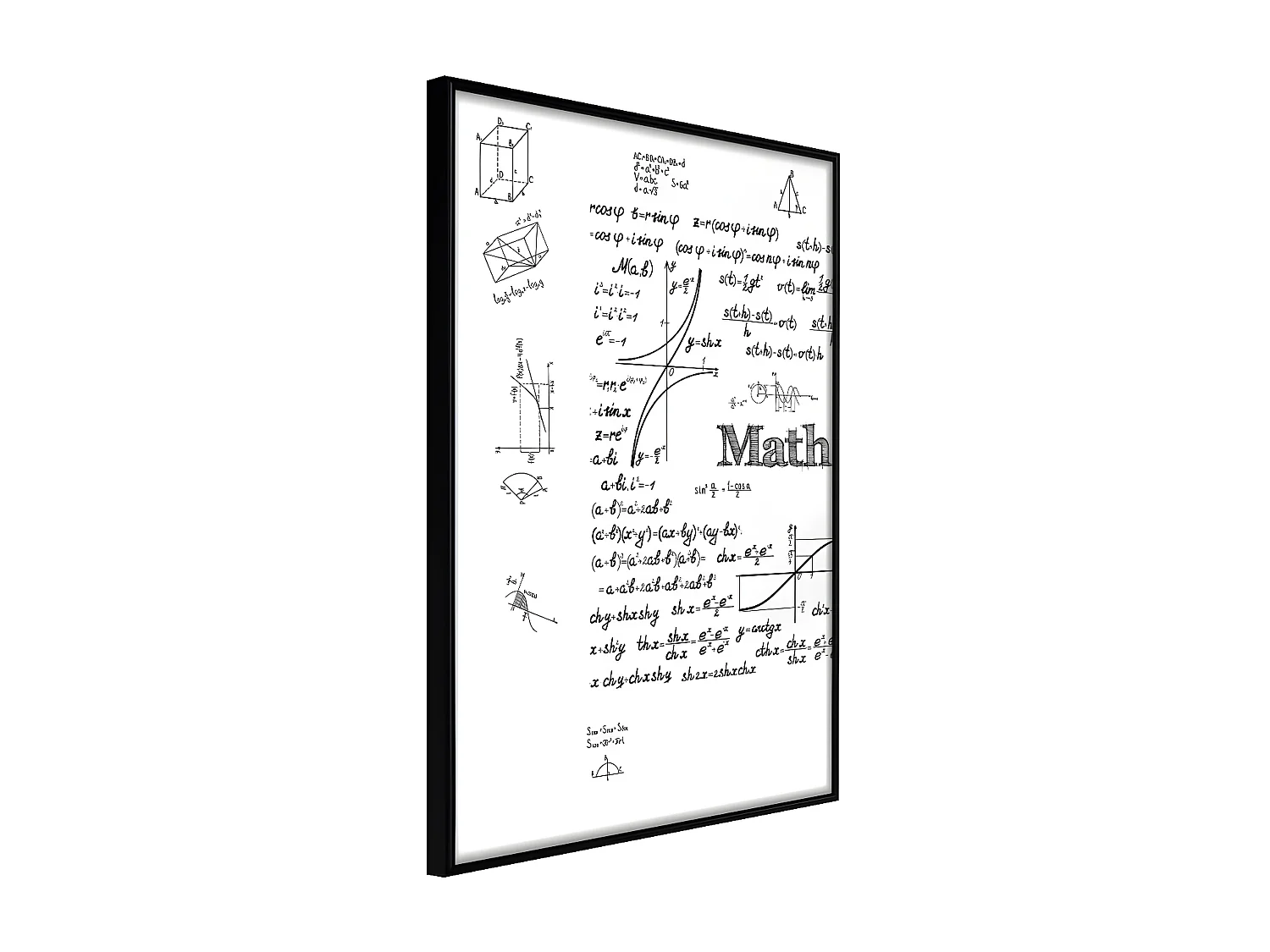 Affiche Murale Encadrée "Math Formulas" 21 x 30 cm Noir