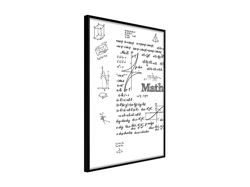 Affiche Murale Encadrée "Math Formulas" 21 x 30 cm Noir