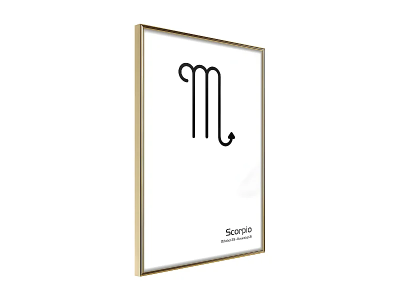 Affiche Murale Encadrée "Zodiac Scorpio II" 30 x 42 cm Or
