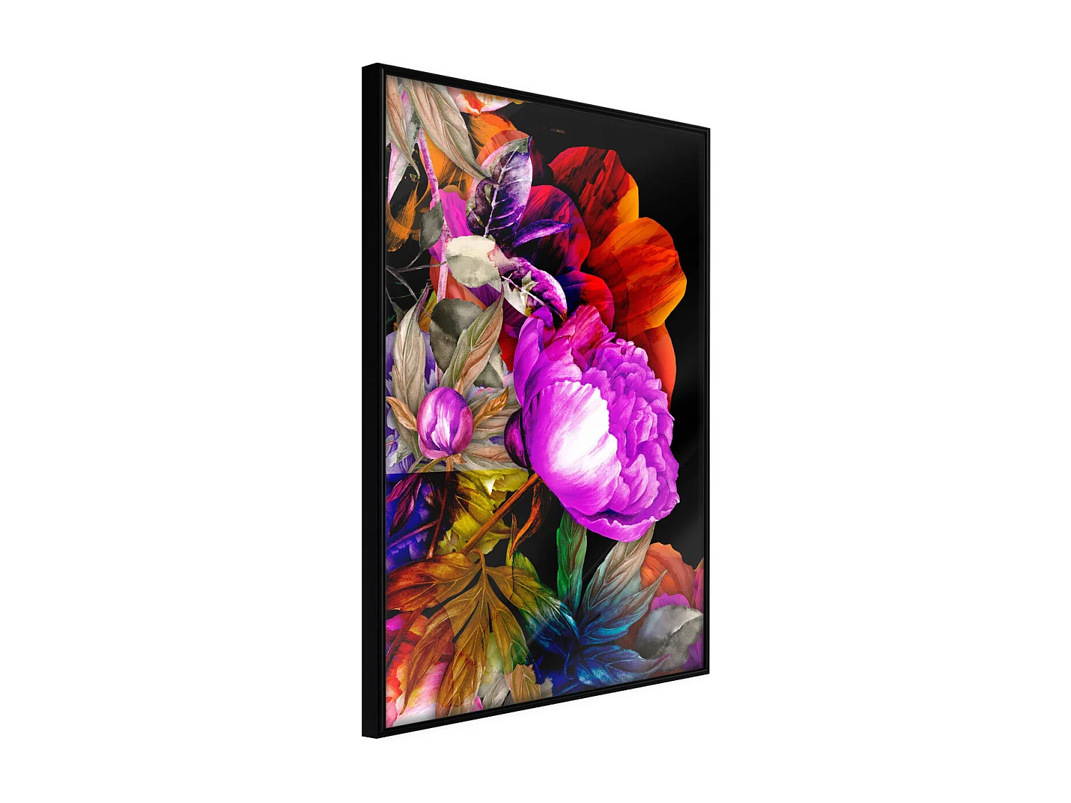 Affiche Murale Encadrée "Flower Sonata II" 21 x 30 cm Noir