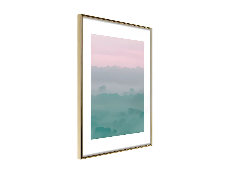 Affiche Murale Encadrée "Morning Fog" 21 x 30 cm Or