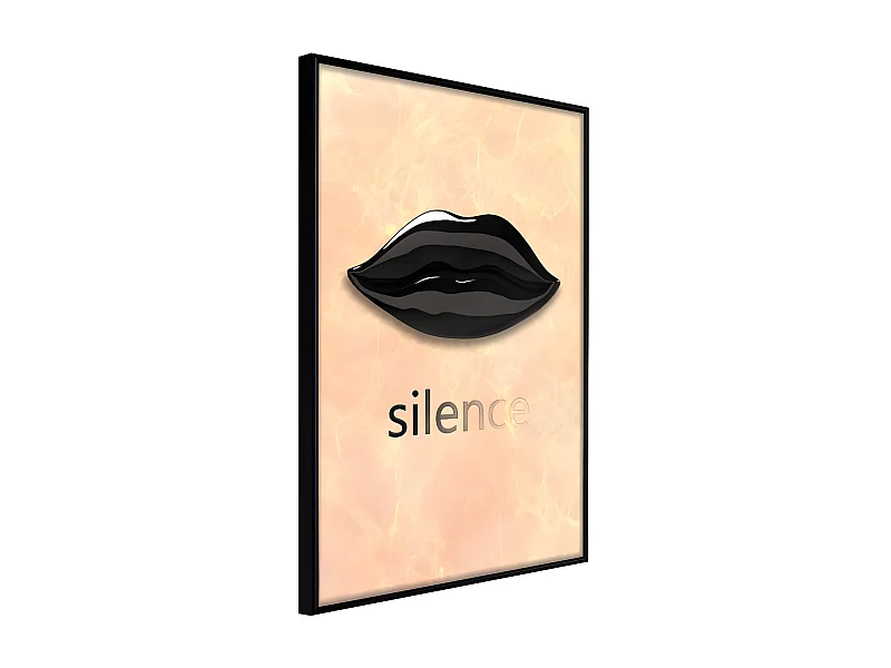Affiche Murale Encadrée "Silent Lips" 30 x 42 cm Noir