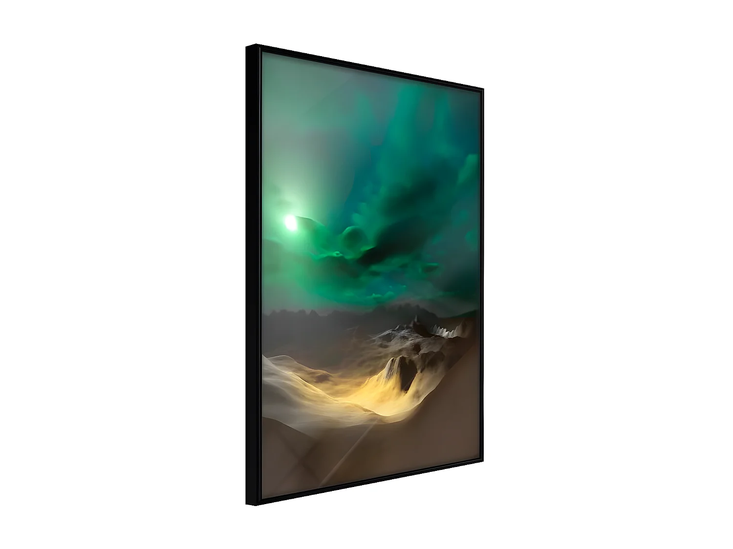 Affiche Murale Encadrée "Green Moon" 40 x 60 cm Noir