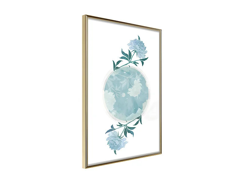 Affiche Murale Encadrée "World in Shades of Blue" 40 x 60 cm Or