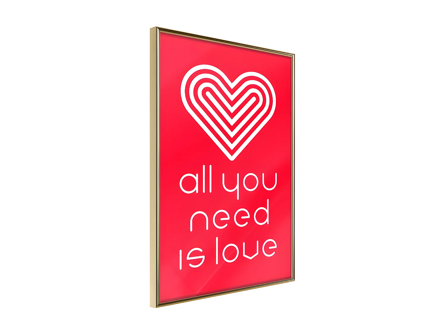 Affiche Murale Encadrée "Love Everywhere" 40 x 60 cm Or