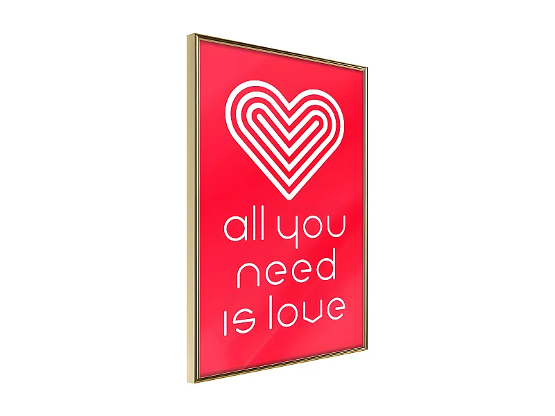 Affiche Murale Encadrée "Love Everywhere" 40 x 60 cm Or