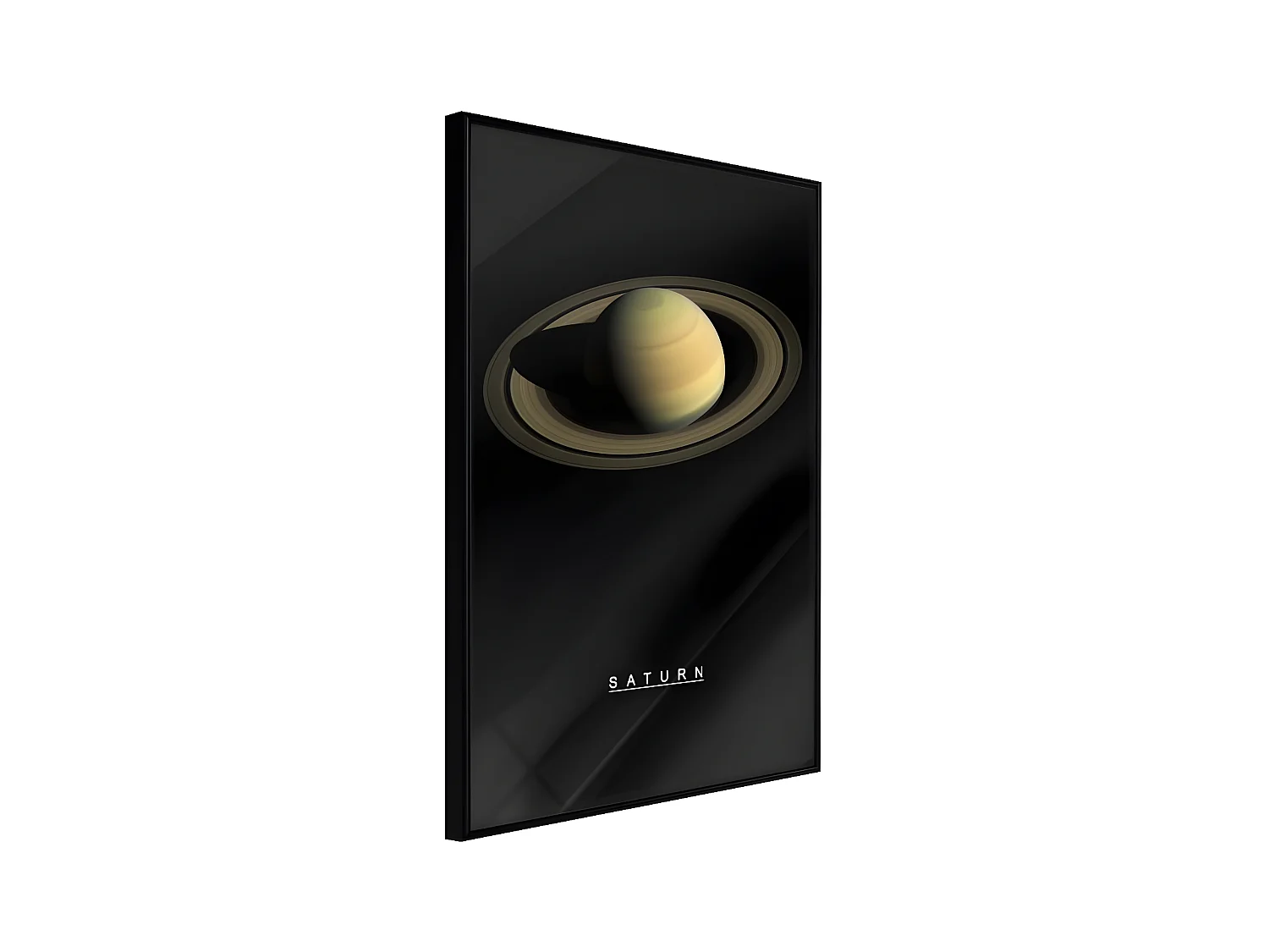 Affiche Murale Encadrée "The Solar System Saturn" 21 x 30 cm Noir