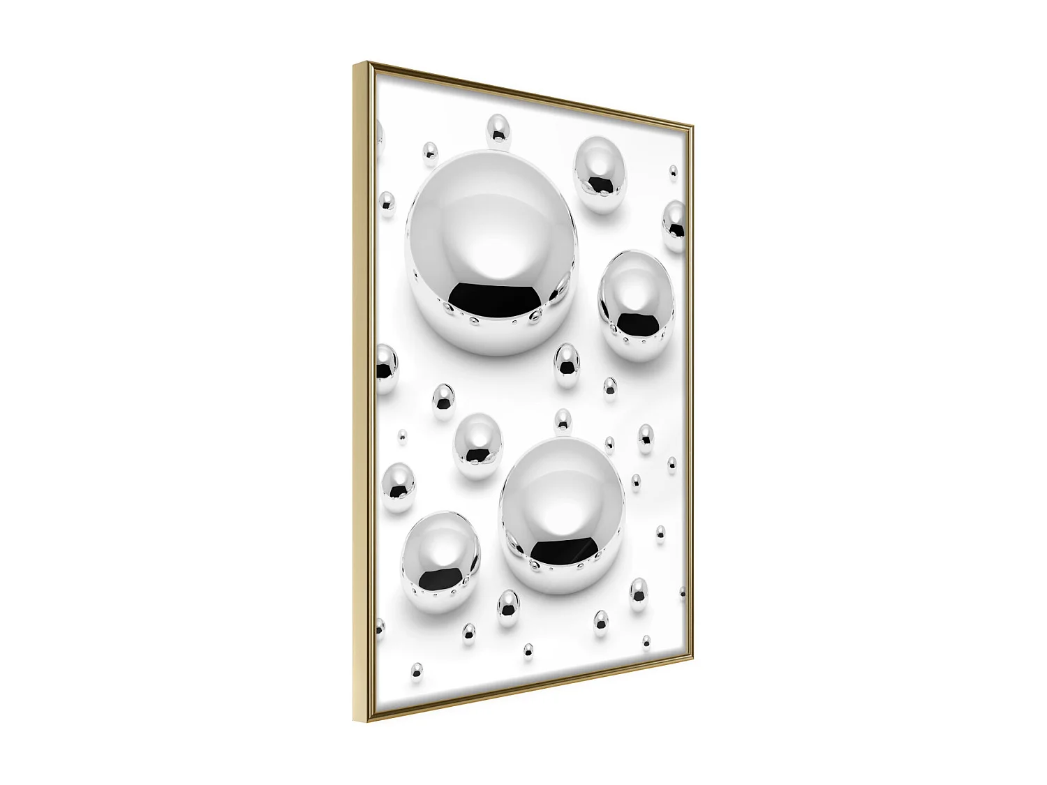 Affiche Murale Encadrée "Silver Drops" 40 x 60 cm Or