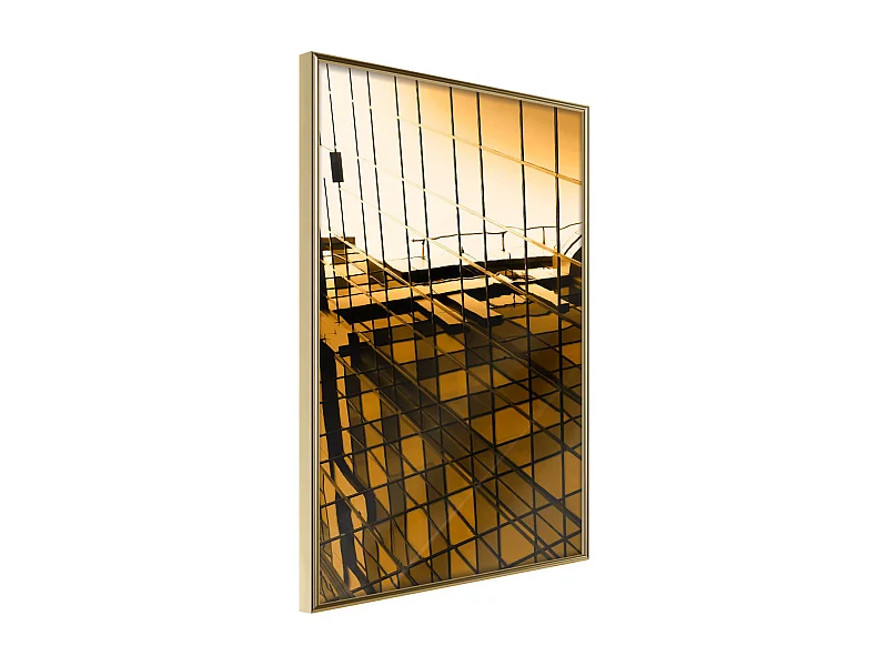 Affiche Murale Encadrée "Steel and Glass Yellow" 21 x 30 cm Or