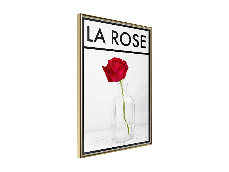 Affiche Murale Encadrée "Rose in the Vase" 40 x 60 cm Or