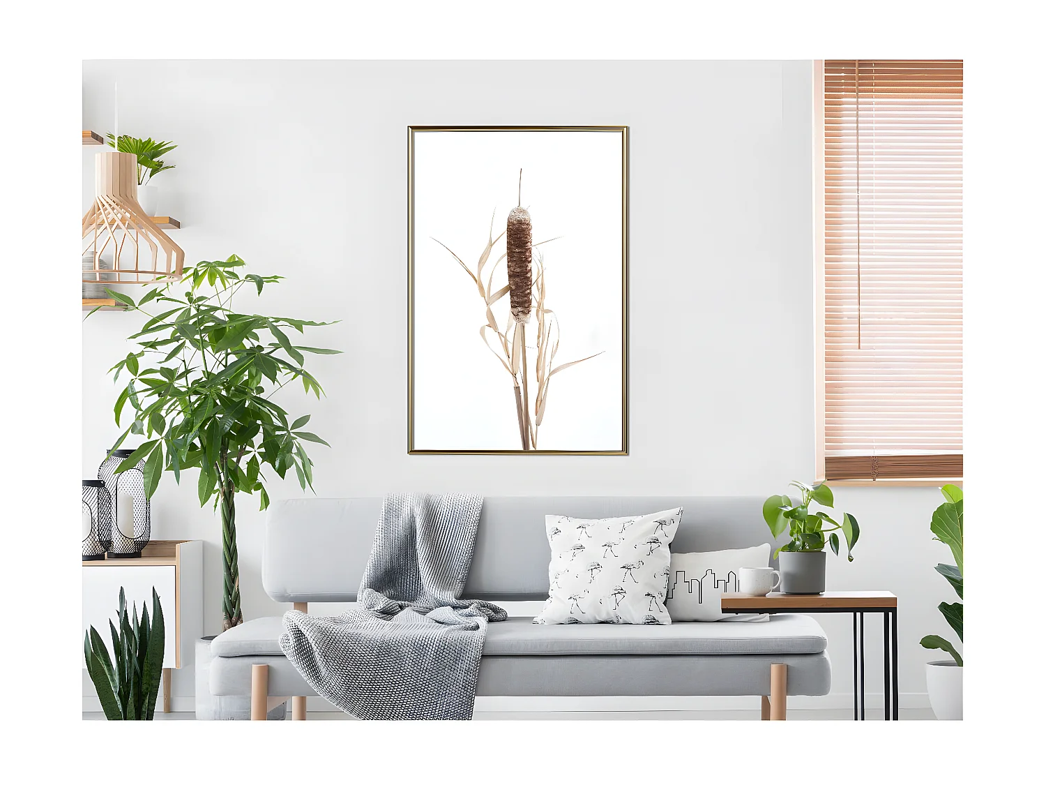 Affiche Murale Encadrée "Typha" 40 x 60 cm Or