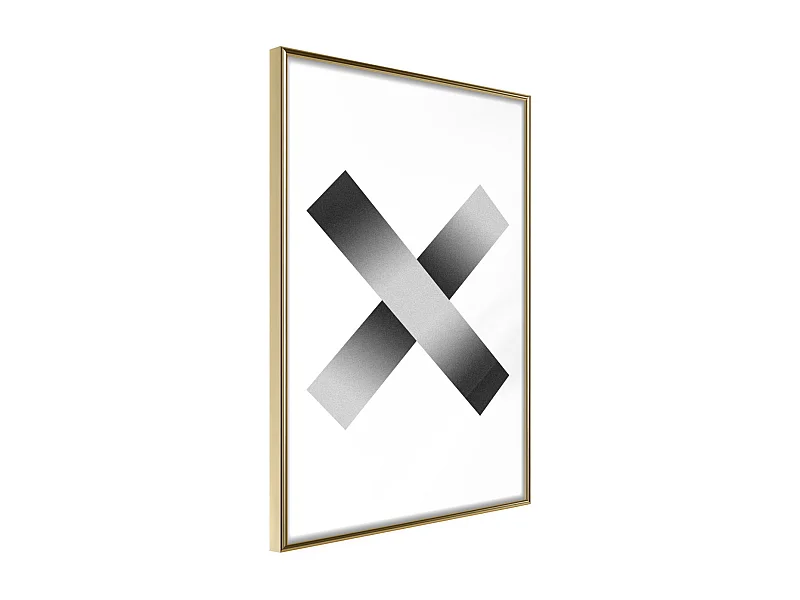 Affiche Murale Encadrée "X" 30 x 42 cm Or