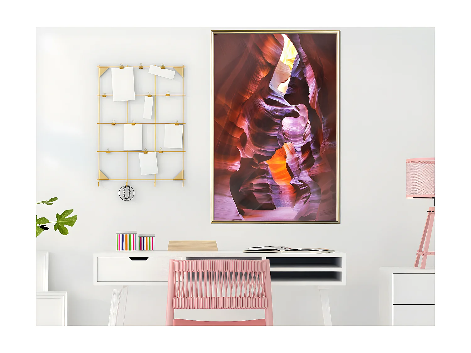 Affiche Murale Encadrée "Nature Doesn't Need Filters" 40 x 60 cm Or